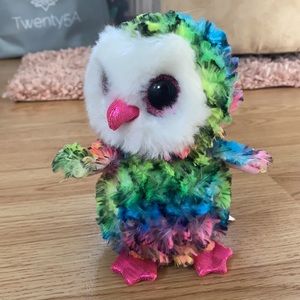 NWT TY neon rainbow baby owl